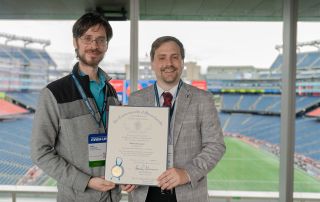 Jesse Silverberg with Massachusetts State Rep David LeBoeuf at the 9th annual manufacturing awards.