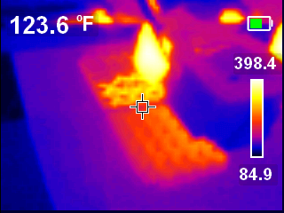 Thermal image of Makergear M3-ID 3D printer without temperature controlled box