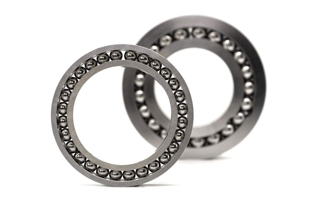 nuclear bearings two nuclear bearings sit facing the camera in a product setup on white background