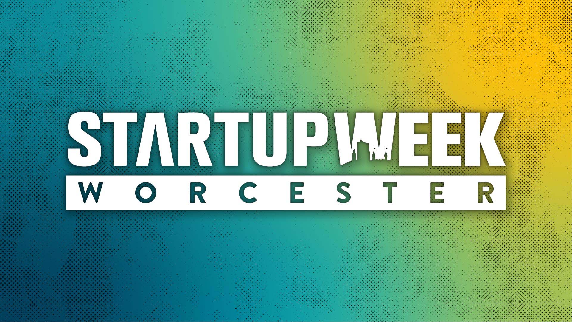 startup week worcester logo on a colorful background