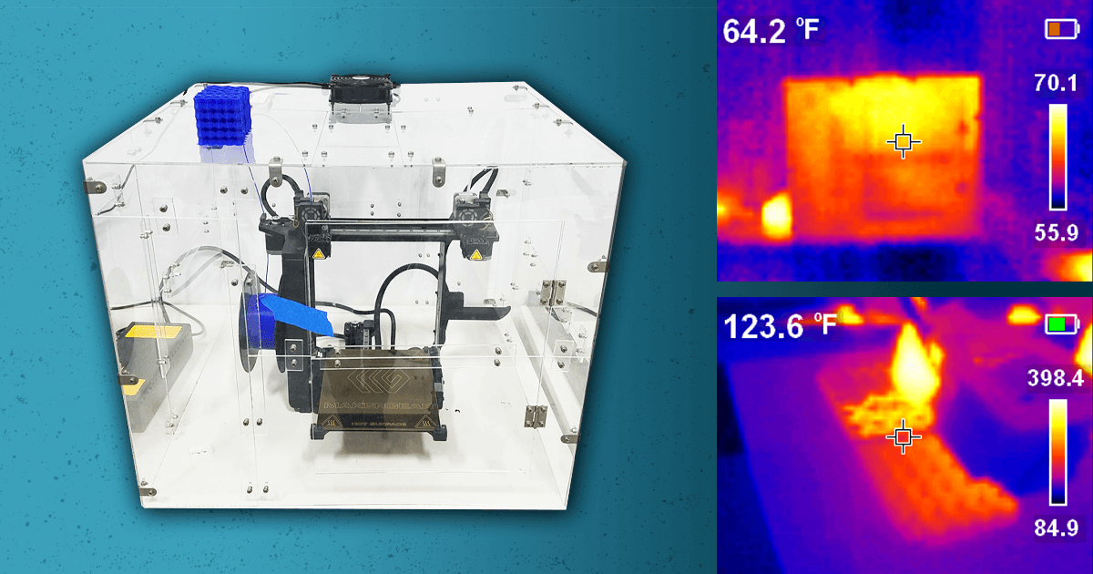 temperature control box for 3d printer with thermal images